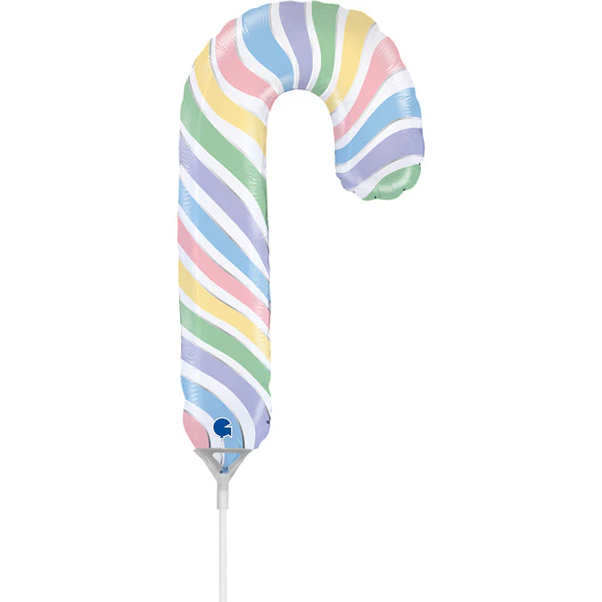 14" Airfill Only (Sticks Sold Separately) Macaron Candy Cane mini Foil Balloon