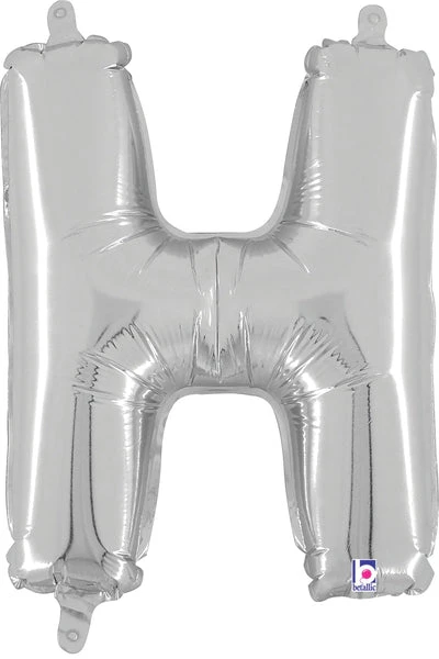 14" Airfill Only (Sticks Sold Separately) (requires heat sealing) Letter Balloon H Silver