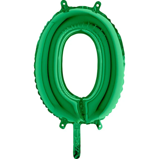 14" Airfill Only (Sticks Sold Separately) (Self Sealing) Number Zero Green Balloon