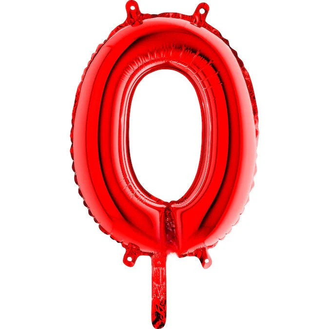 14" Airfill Only (Sticks Sold Separately) (Self Sealing) Number Zero Red Balloon