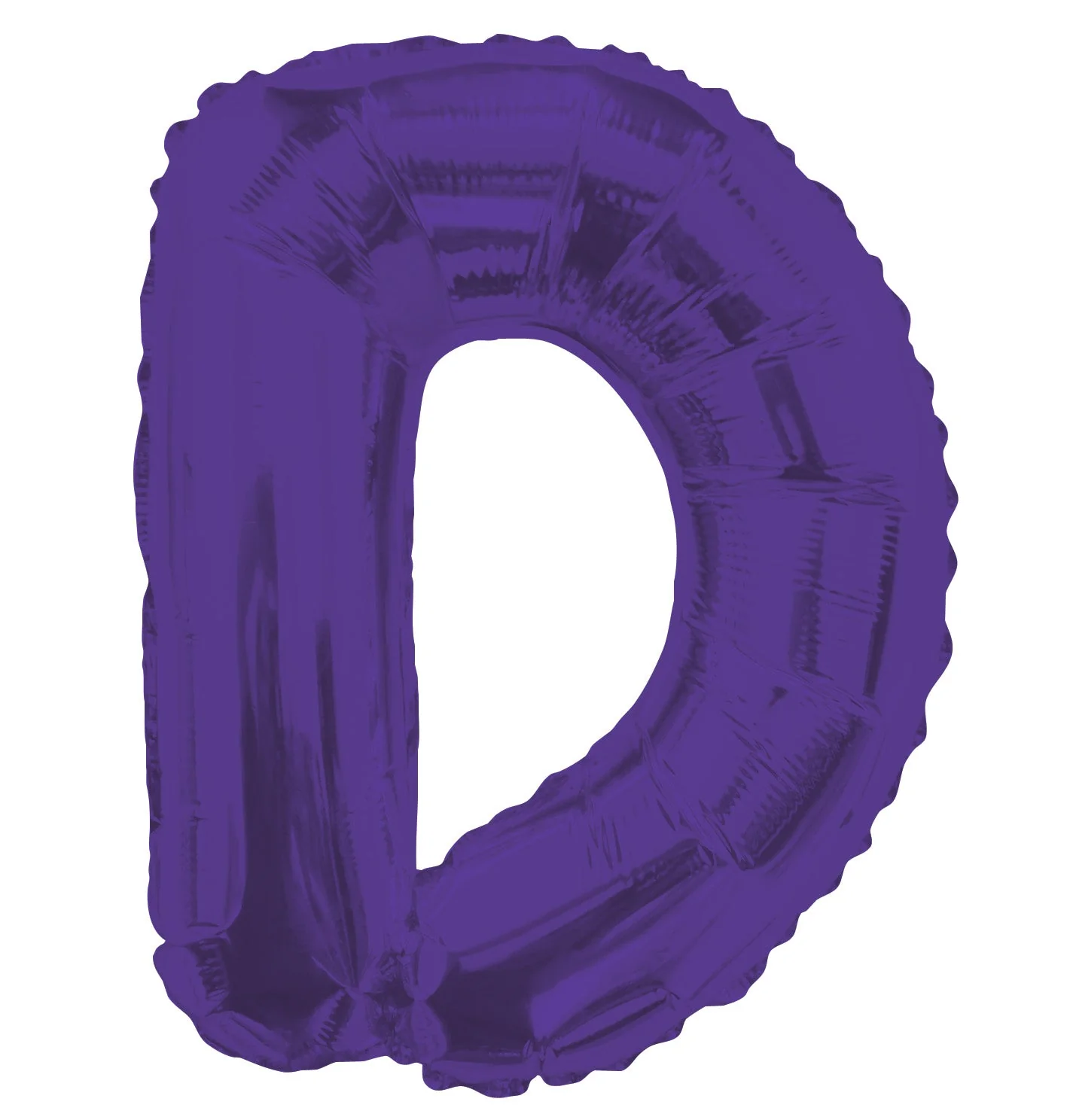 14" Airfill with Valve Only Letter D Purple Balloon (Sticks Sold Separately)