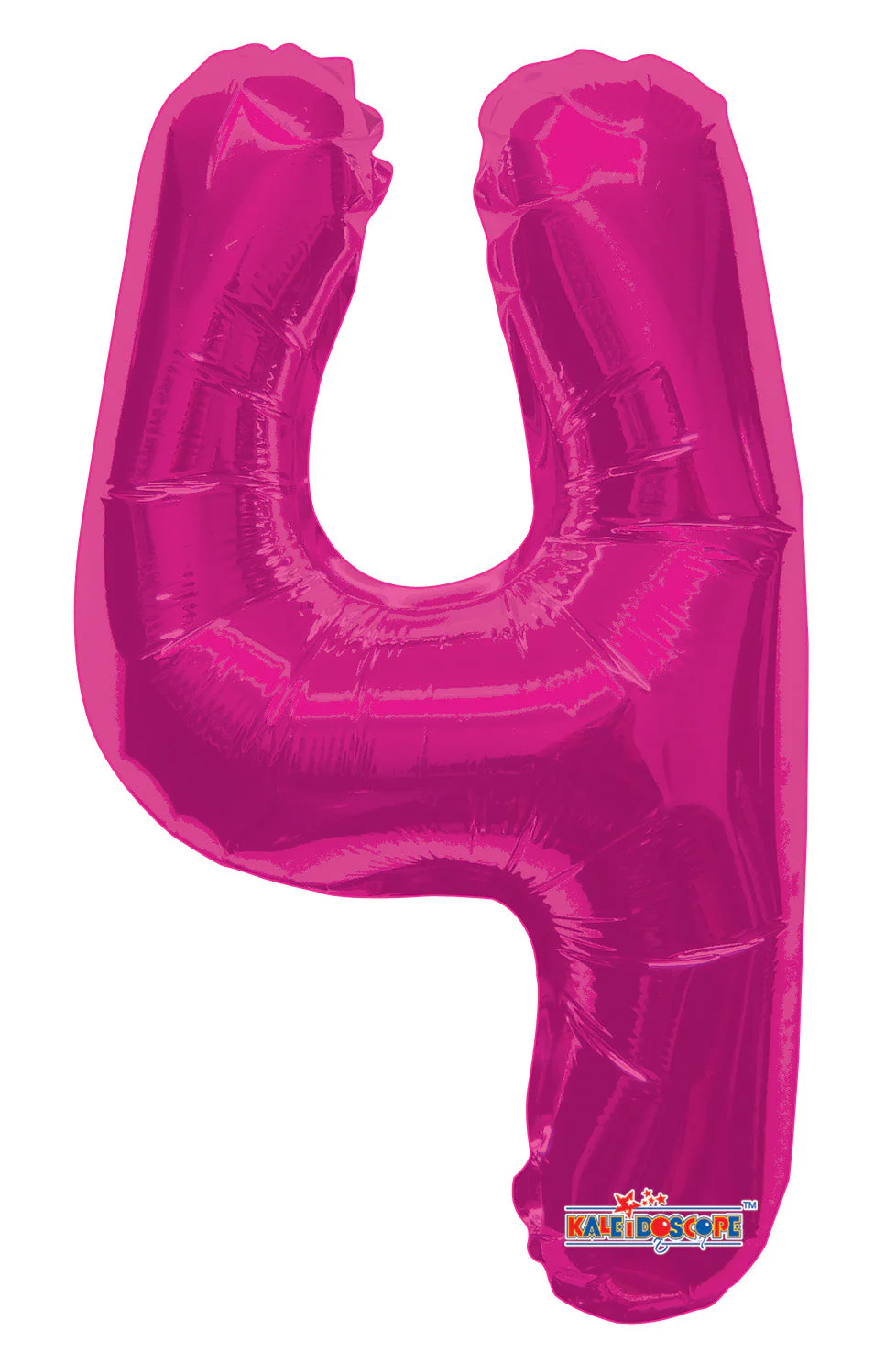 14" Airfill with Valve Only Number 4 Magenta Balloon (Sticks Sold Separately)