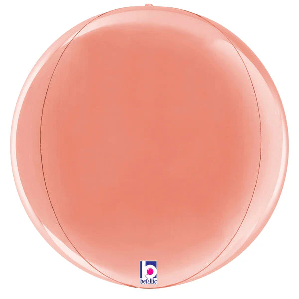 15" Multi-Sided (22" Deflated) Dimensionals Rose Gold Globe Foil Balloon