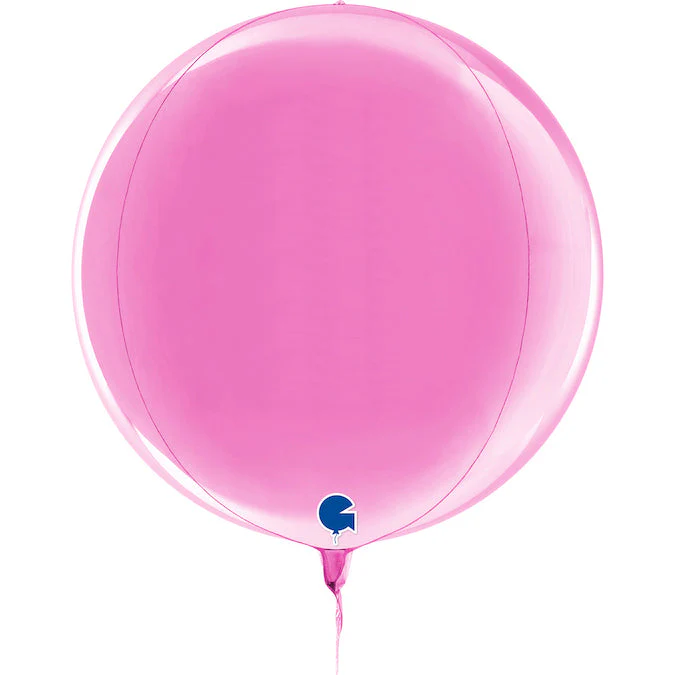 15" (22" Deflated) Globe Fuchsia 4D Foil Balloon