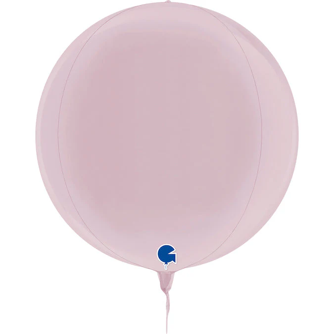 15" (22" Deflated) Globe Pastel Pink 4D Foil Balloon