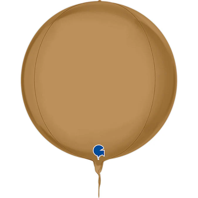 15" (22" Deflated) Globe Platinum Champagne 4D Foil Balloon