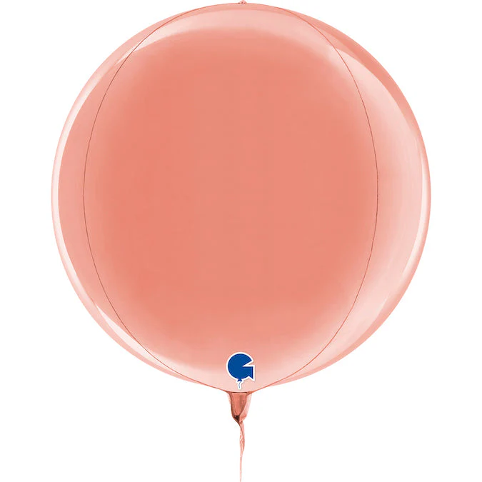 15" (22" Deflated) Globe Rose Gold 4D Foil Balloon