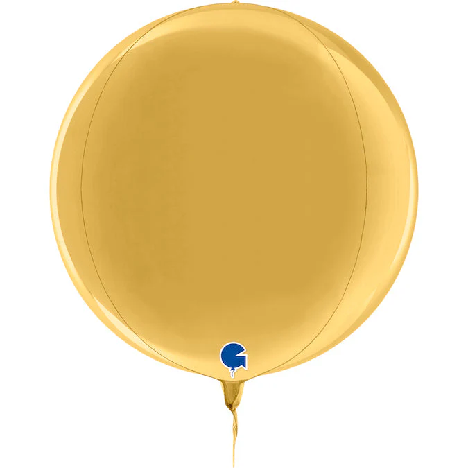 15" (22" Deflated) Globe Yellow Gold 4D Foil Balloon