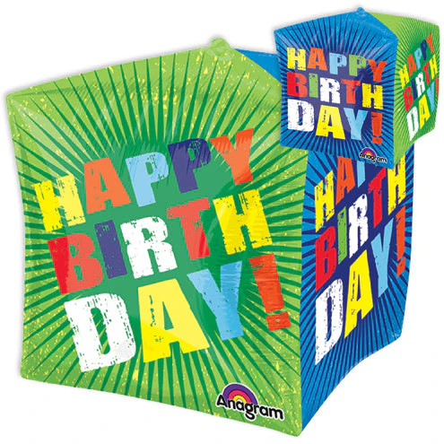 15" Jumbo Happy Birthday Bursts Balloon Packaged