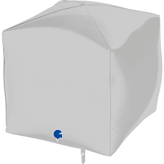 15" Square Satin White 4D Foil Balloon