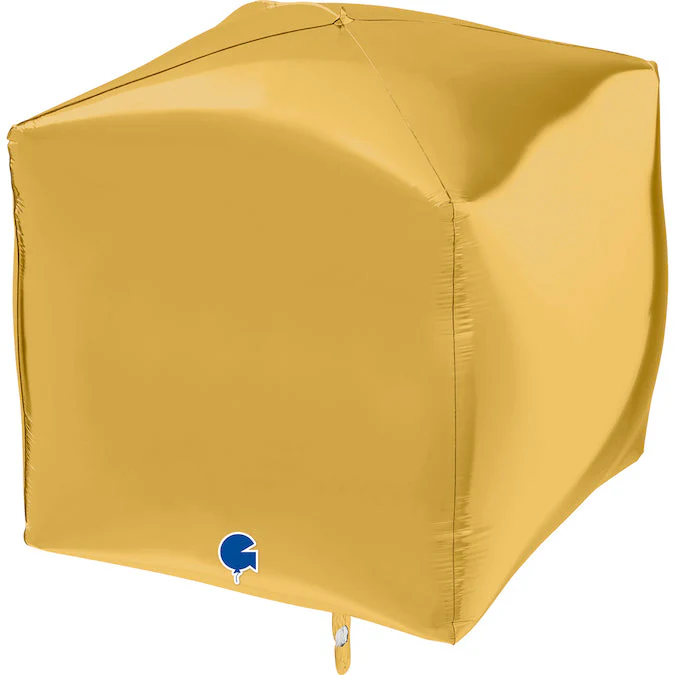 15" Square Yellow Gold 4D Foil Balloon