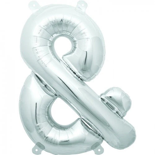 16" Airfill Only Ampersand - Silver Foil Balloon