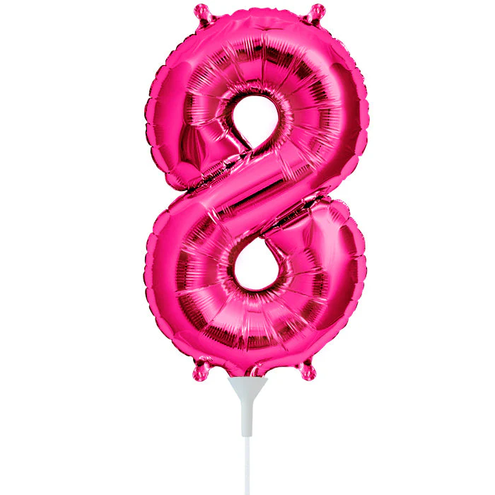 16" Airfill Only Self Sealing Number 8 - Magenta Foil Balloon