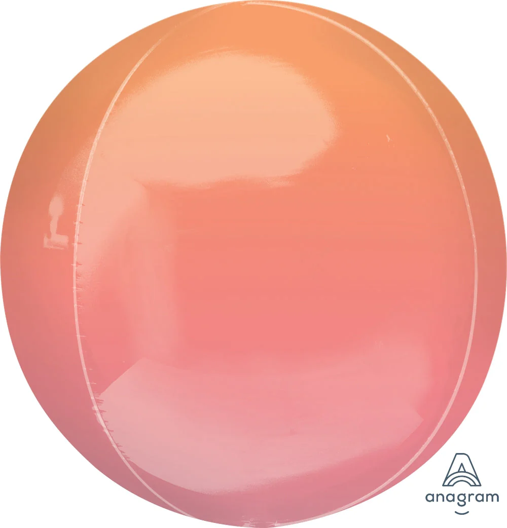 16" Foil Balloon Ombre Orbz Red and Orange