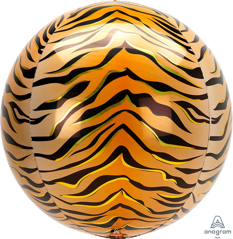 16" Orbz Tiger Print Foil Balloon