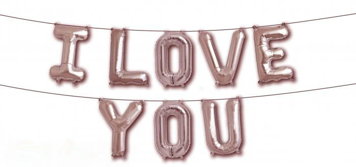 16" Airfill Only I Love You Rose Gold Kit Foil Balloons