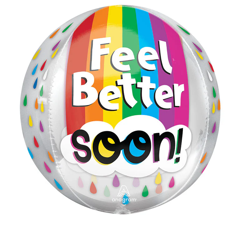 16" Orbz Clear Feel Better Soon! Foil Balloon