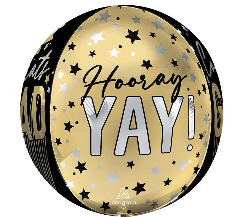 16" Orbz Jumbo Stripes on Stripes Grad Foil Balloon - Image 2
