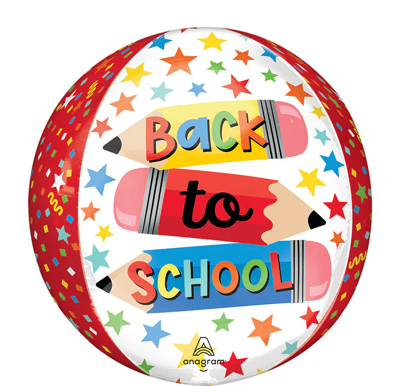 16" Write On Back to School Orbz Foil Balloon