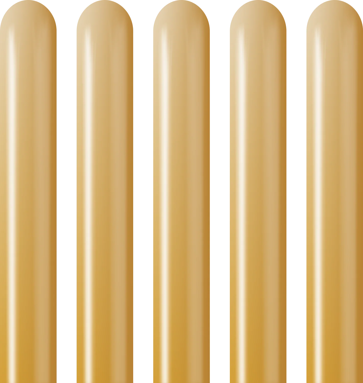 160K Nozzle Up Kalisan Twisting Latex Balloons Mirror Gold (50 Per Bag) - Image 4