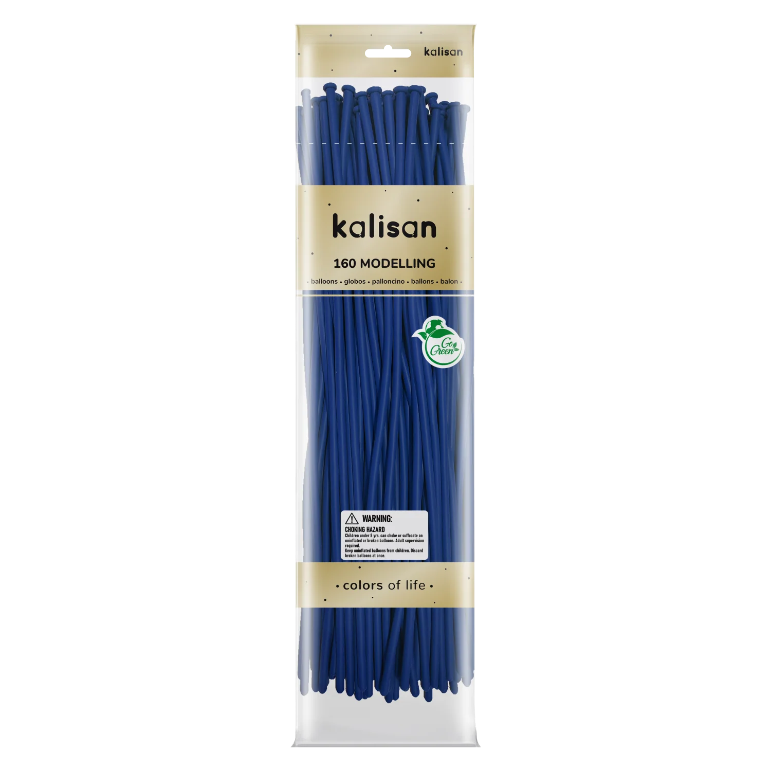 160K Nozzle Up Kalisan Twisting Latex Balloons Standard Blue (50 Per Bag)