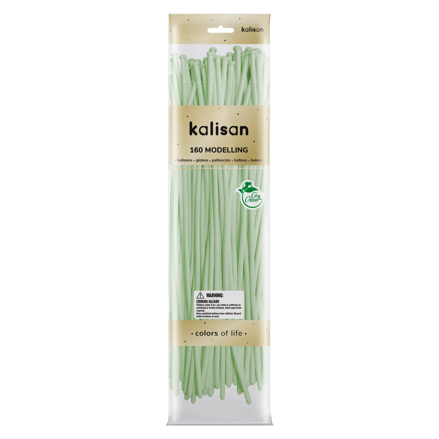 160K Nozzle Up Kalisan Twisting Latex Balloons Standard Macaron Pale Green (50 Per Bag)