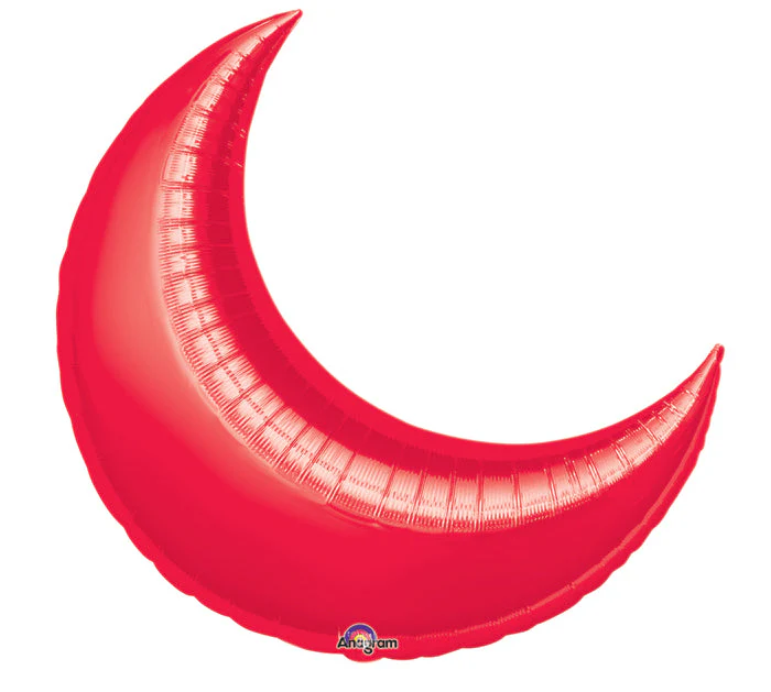 17" Airfill Only (Sticks Sold Separately) Mini Red Crescent Balloon