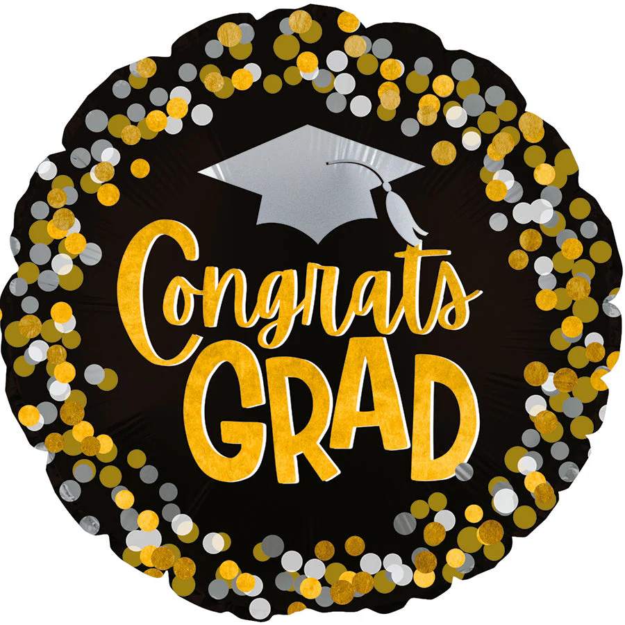 17" Congrats Grad Dots Foil Balloons