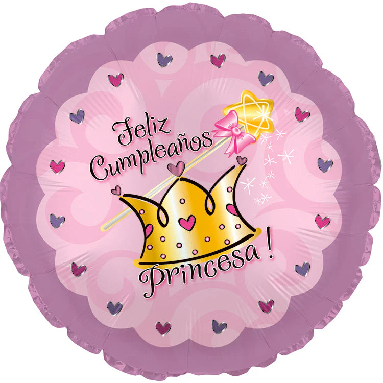 17" Feliz Cumpleanos Princesa Balloon (Spanish)