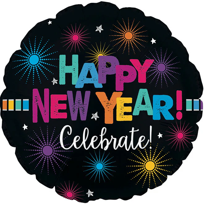 17" Happy New Years Celebrate Foil Balloon