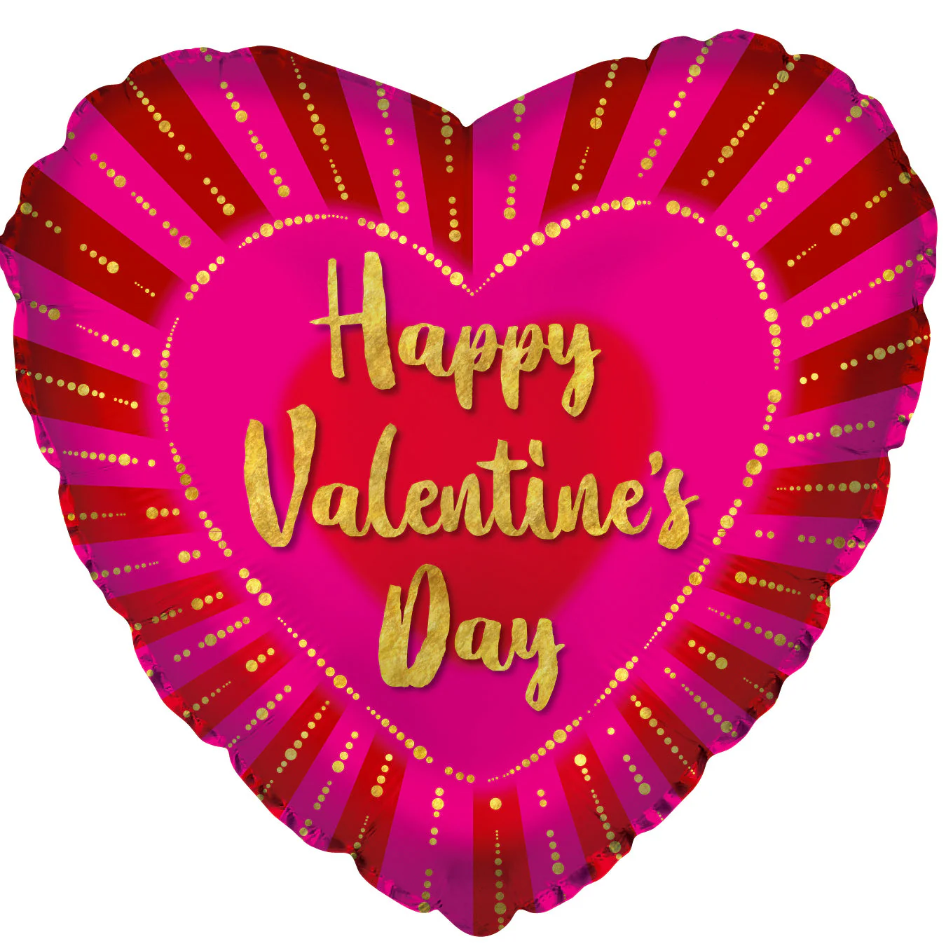 17" Happy Valentine's Day Gold Foil Beads Foil Balloon