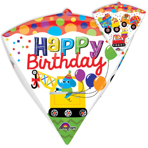 17" Jumbo Happy Birthday Construction Balloon Packaged