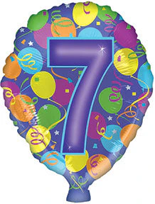 17" Number Shaped "7" Packaged Balloon