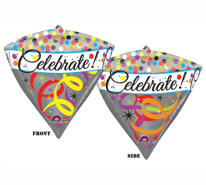 17" Ultrashape Diamondz Celebrate Packaged Balloon