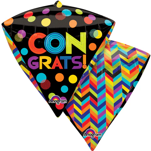 17" Ultrashape Diamondz Congrats Balloon Packaged