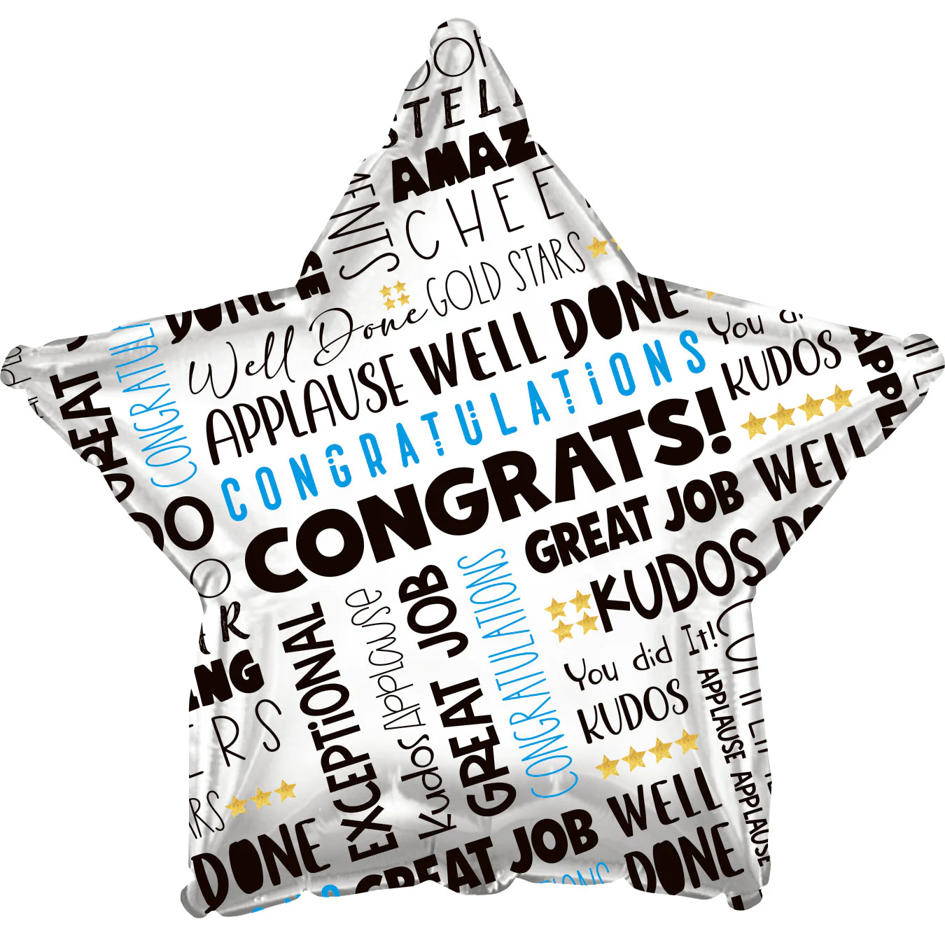 17" Congrats Black And Blue Foil Balloon
