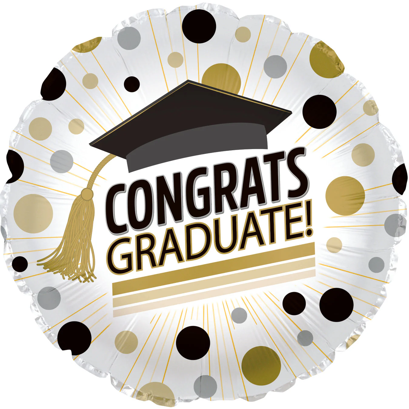17" Congrats Grad Dots Foil Balloon