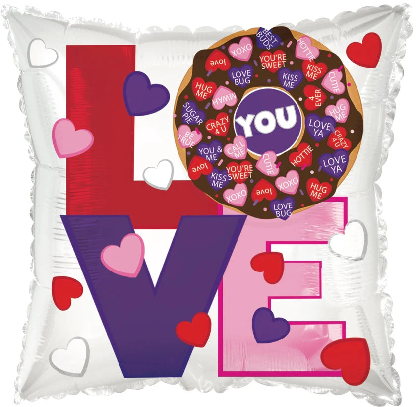 17" Love Chocolate Donut Foil Balloons