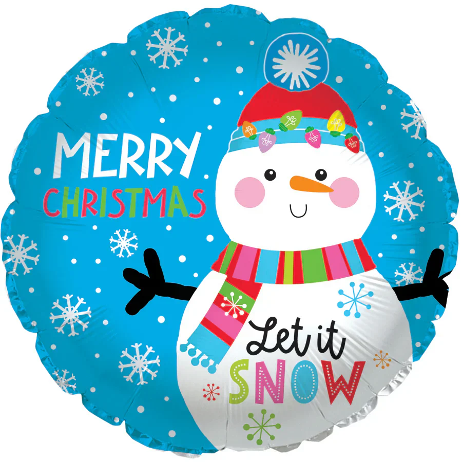 17" Let it Snow Merry Christmas Foil Balloon - Image 2