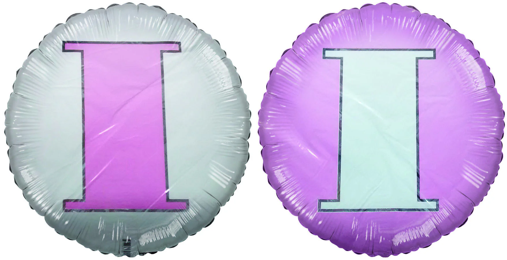 18" Classic Letter Balloon Letter "I" Pink/White