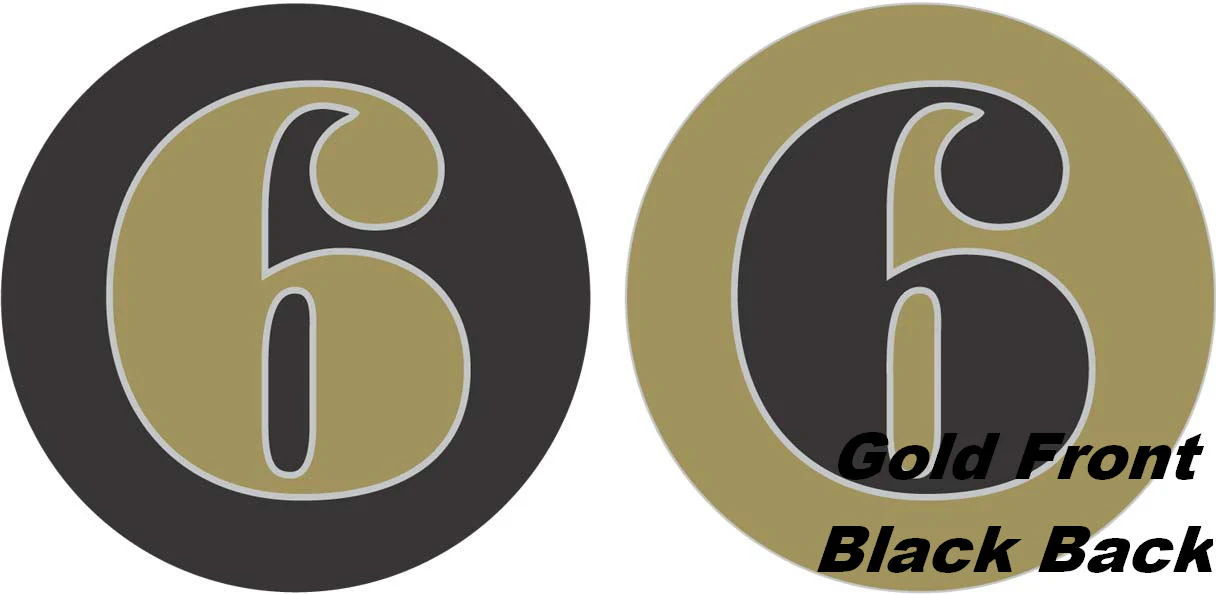 18" Classic Number "6" Gold/Black Balloon