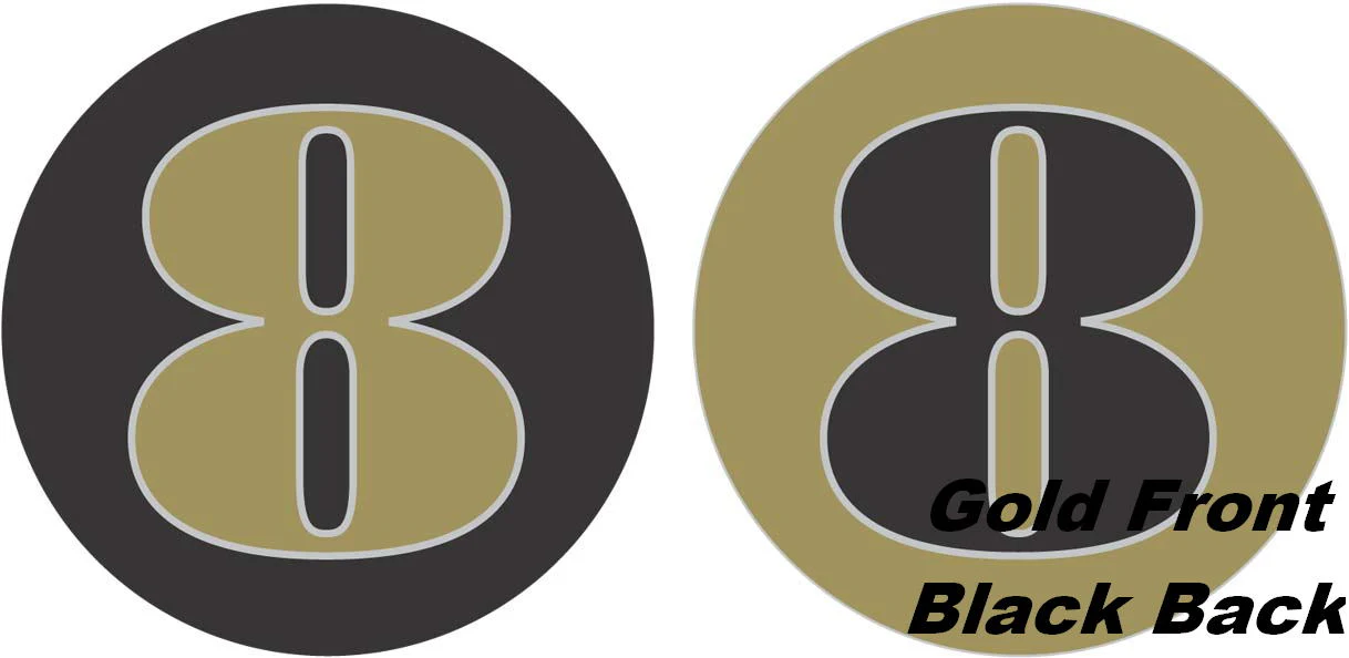 18" Classic Number "8" Gold/Black Balloon