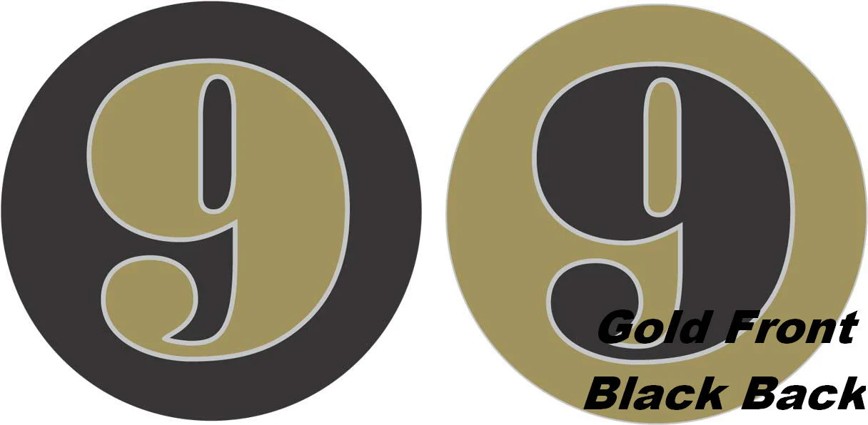 18" Classic Number "9" Gold/Black Balloon