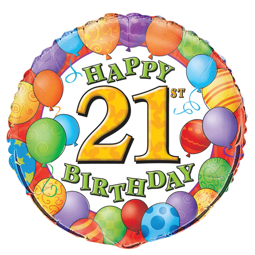 18" 21st Birthday Balloons