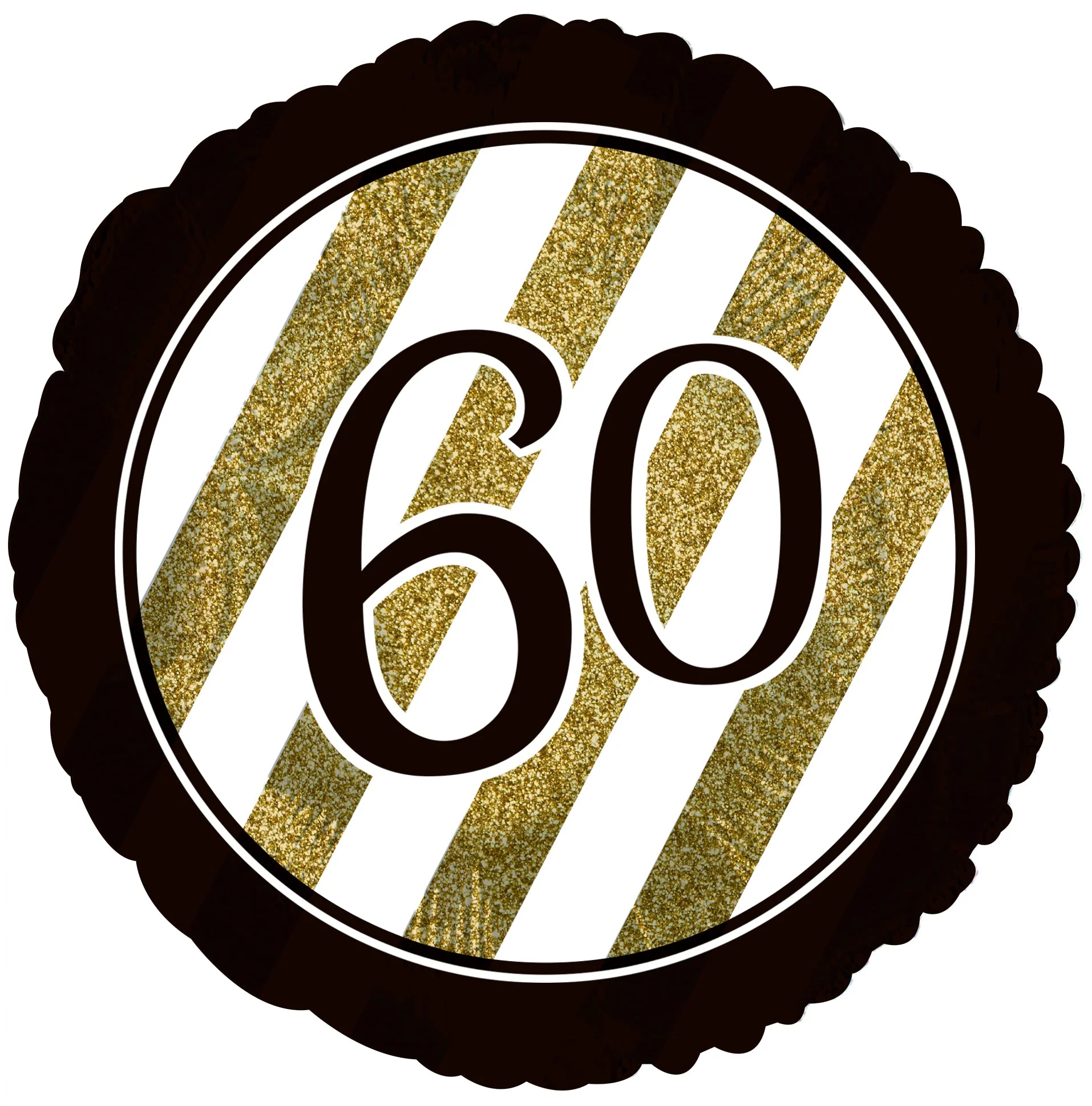 18" 60 Black & Gold Glitter Foil Balloon