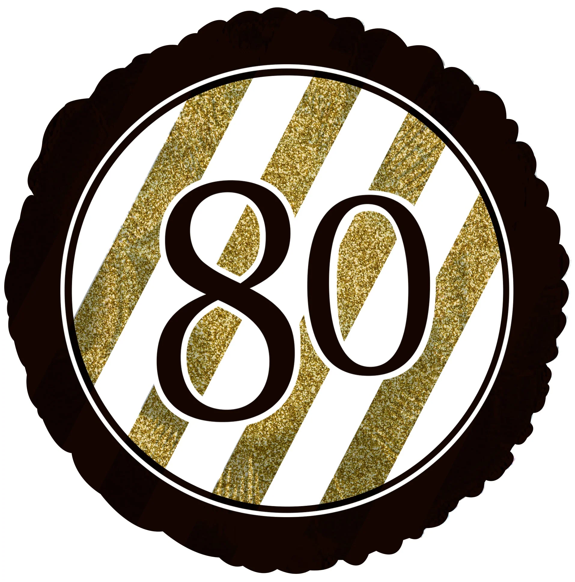 18" 80 Black & Gold Glitter Foil Balloon