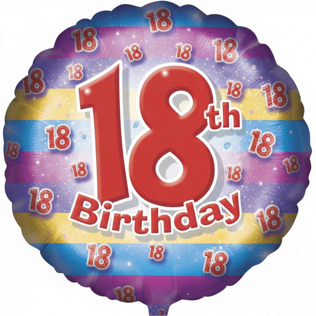 18" Age 18th Birthday Unisex Balloon