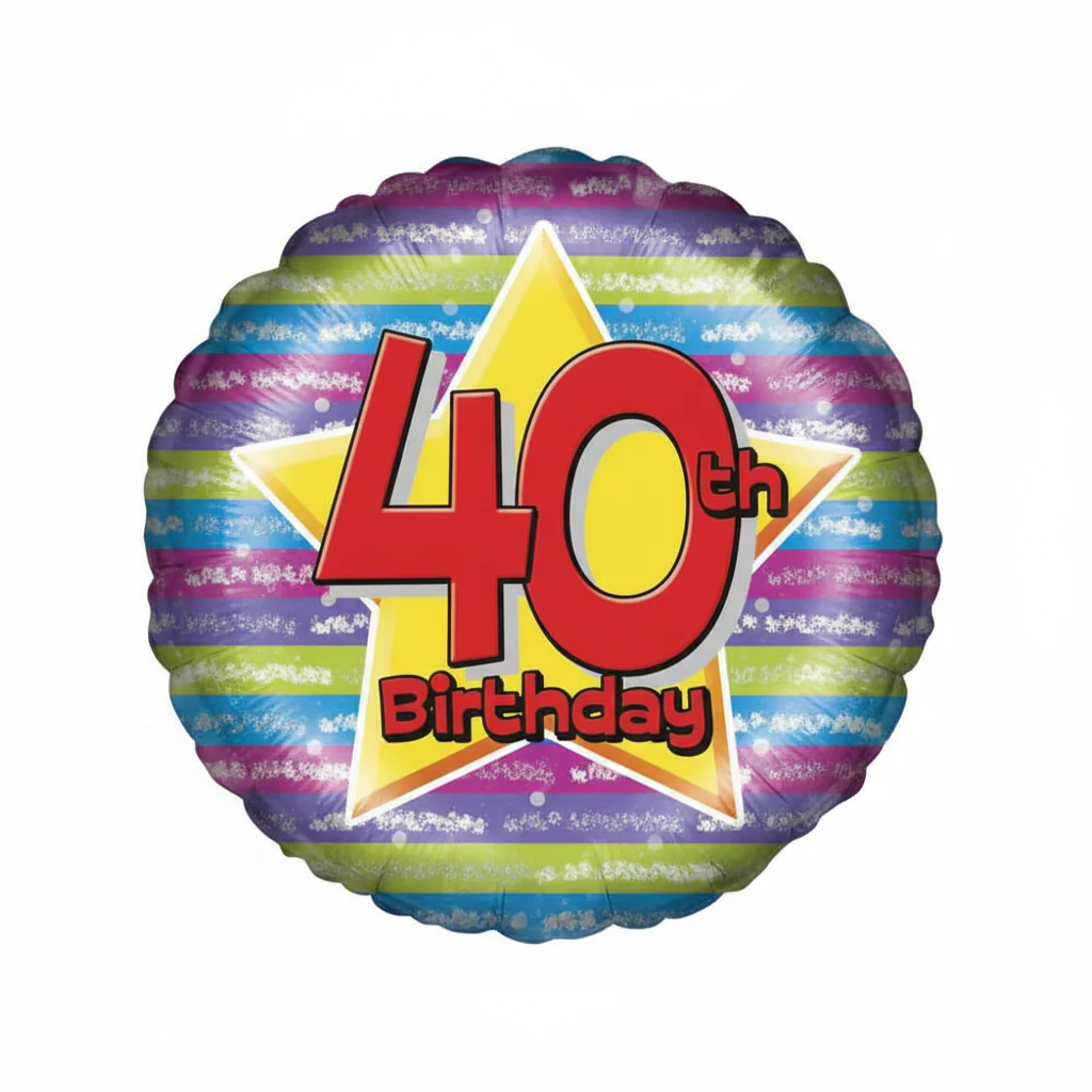 18" Age 40th Birthday Balloons