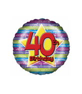 18" Age 40th Birthday Balloons - Image 2