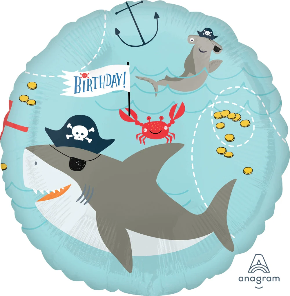 18" Ahoy Pirate Birthday Foil Balloon